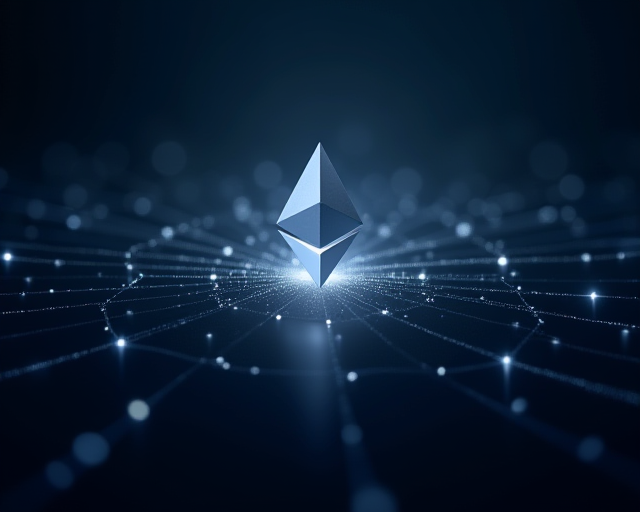 ETH 质押市场份额从单一巨头向节点分散化演化的概念图