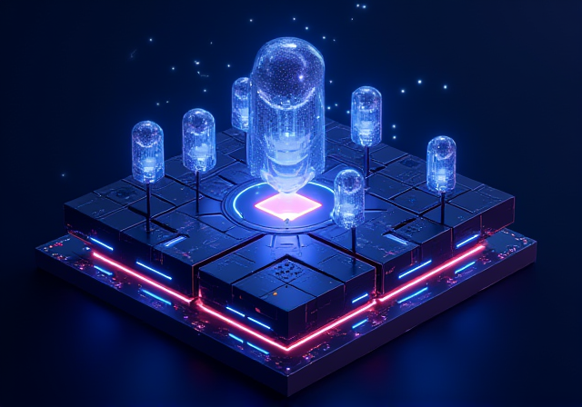 Virtuals Protocol 把 AI Agent 包装成可发行代币并在 Base 链上交易流通的整体架构示意